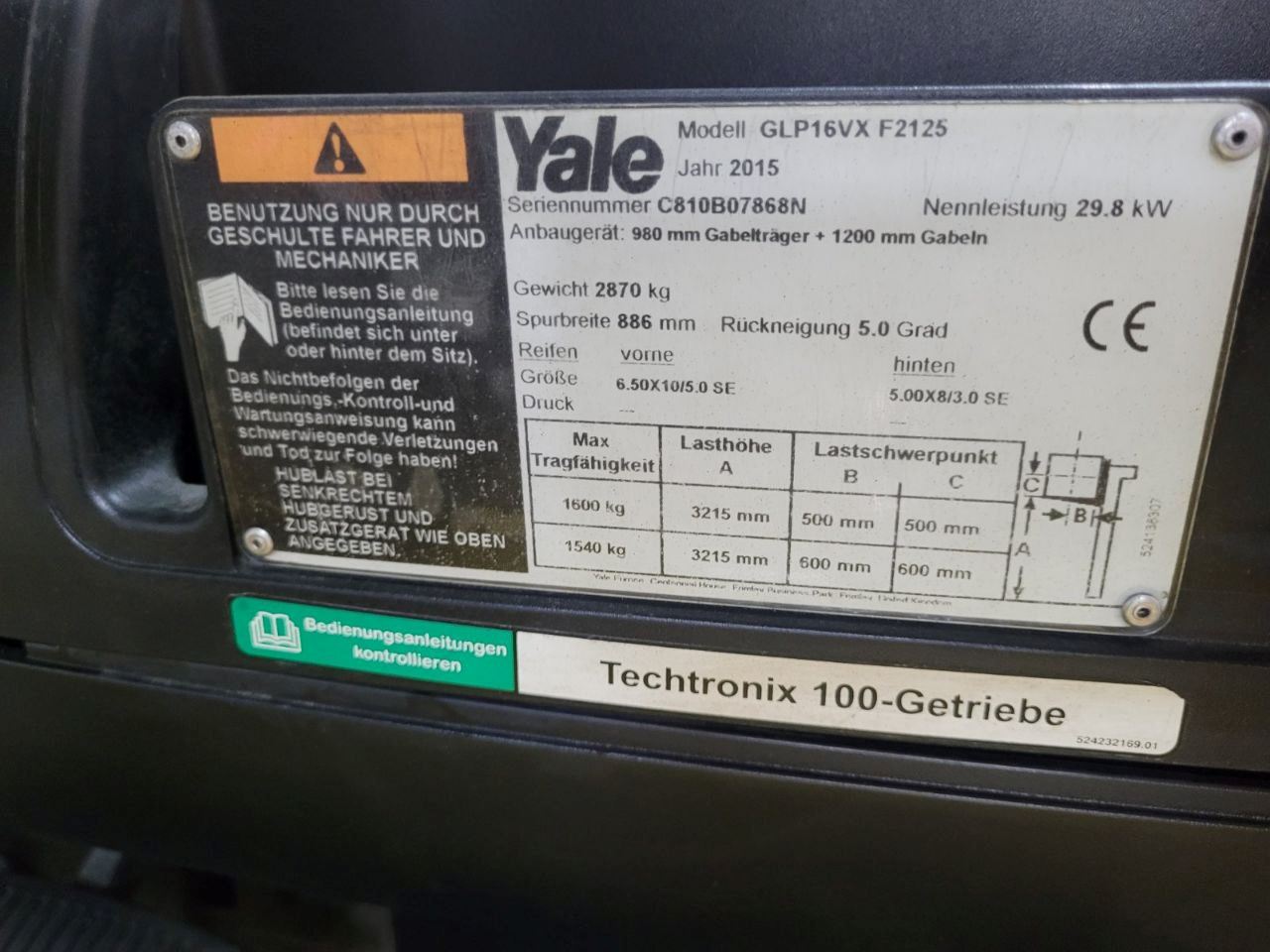 Wózek widłowy gazowy 1,6 tony Yale GLP16VX